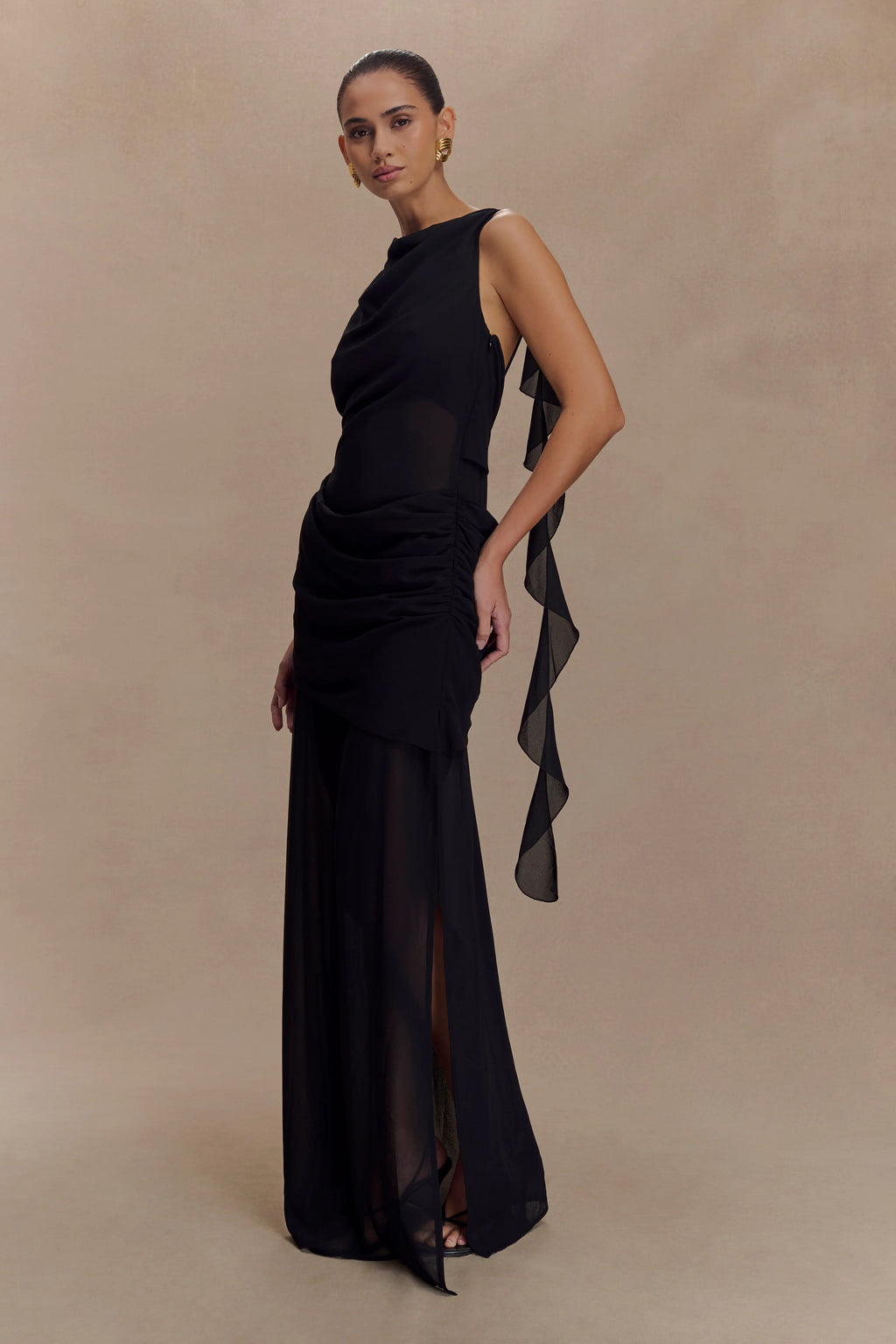 Daria Draped Chiffon Maxi - Meshki