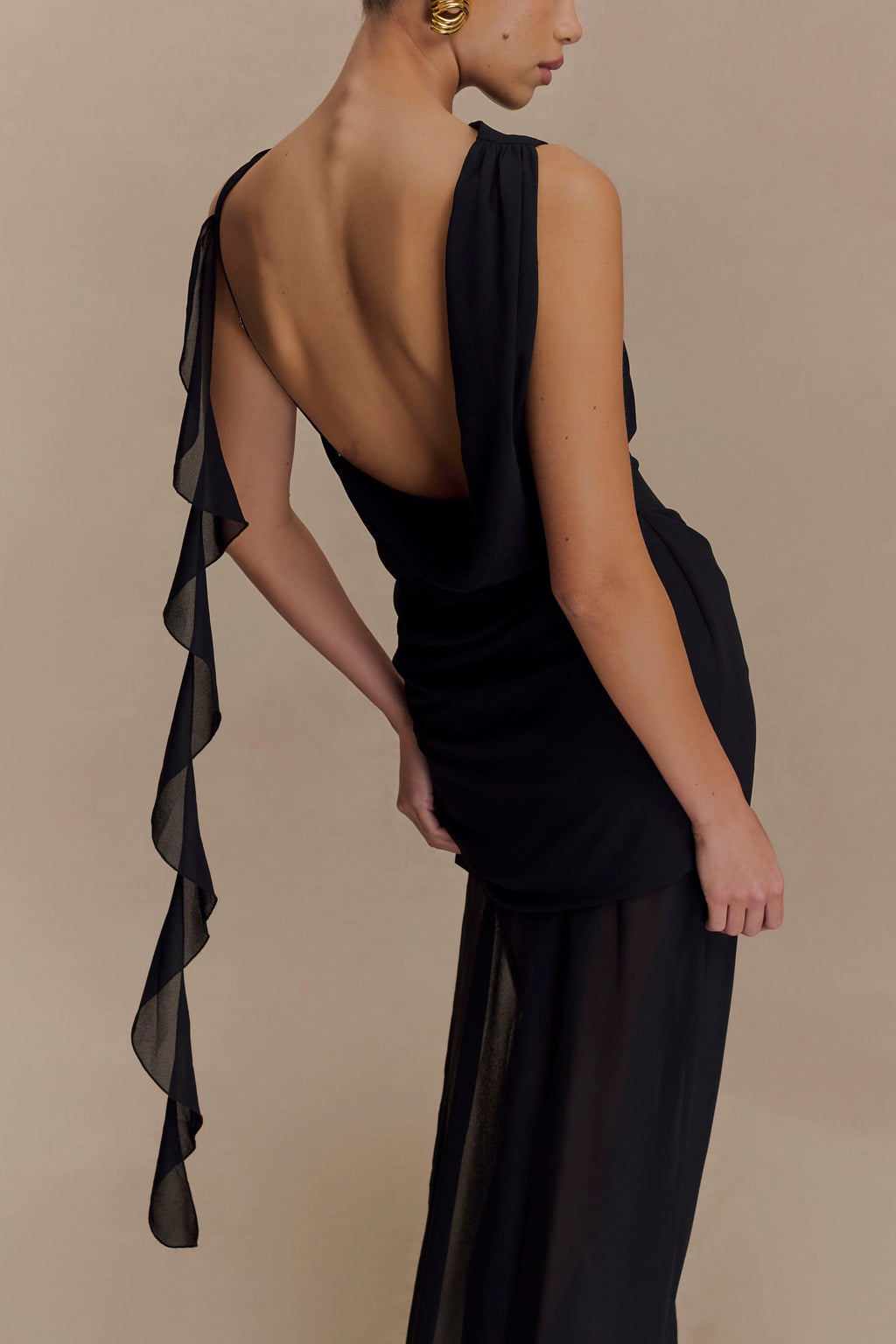 Daria Draped Chiffon Maxi - Meshki