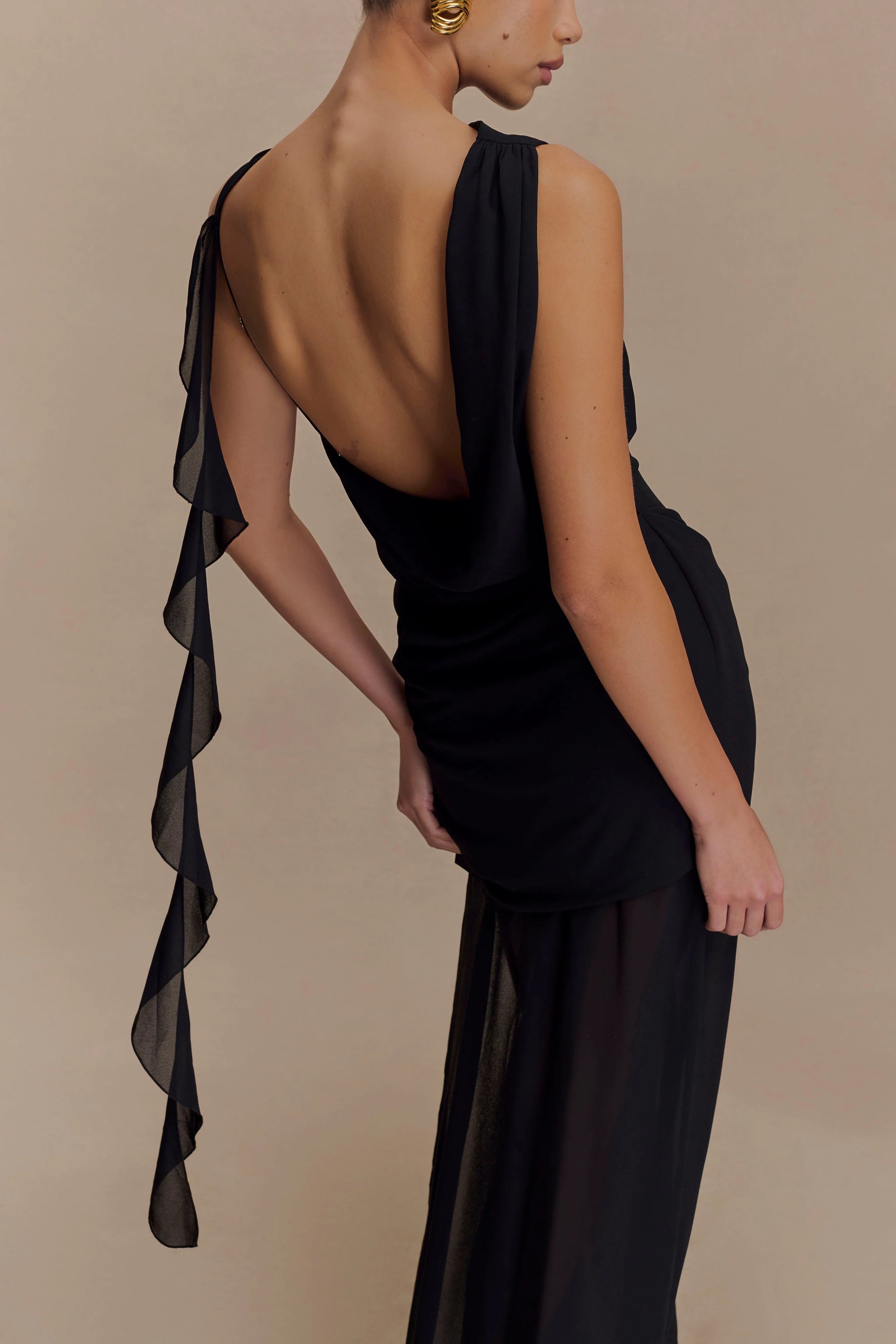 Daria Draped Chiffon Maxi - Meshki