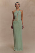 Edwina Knotted Mesh Maxi in Sage — Meshki