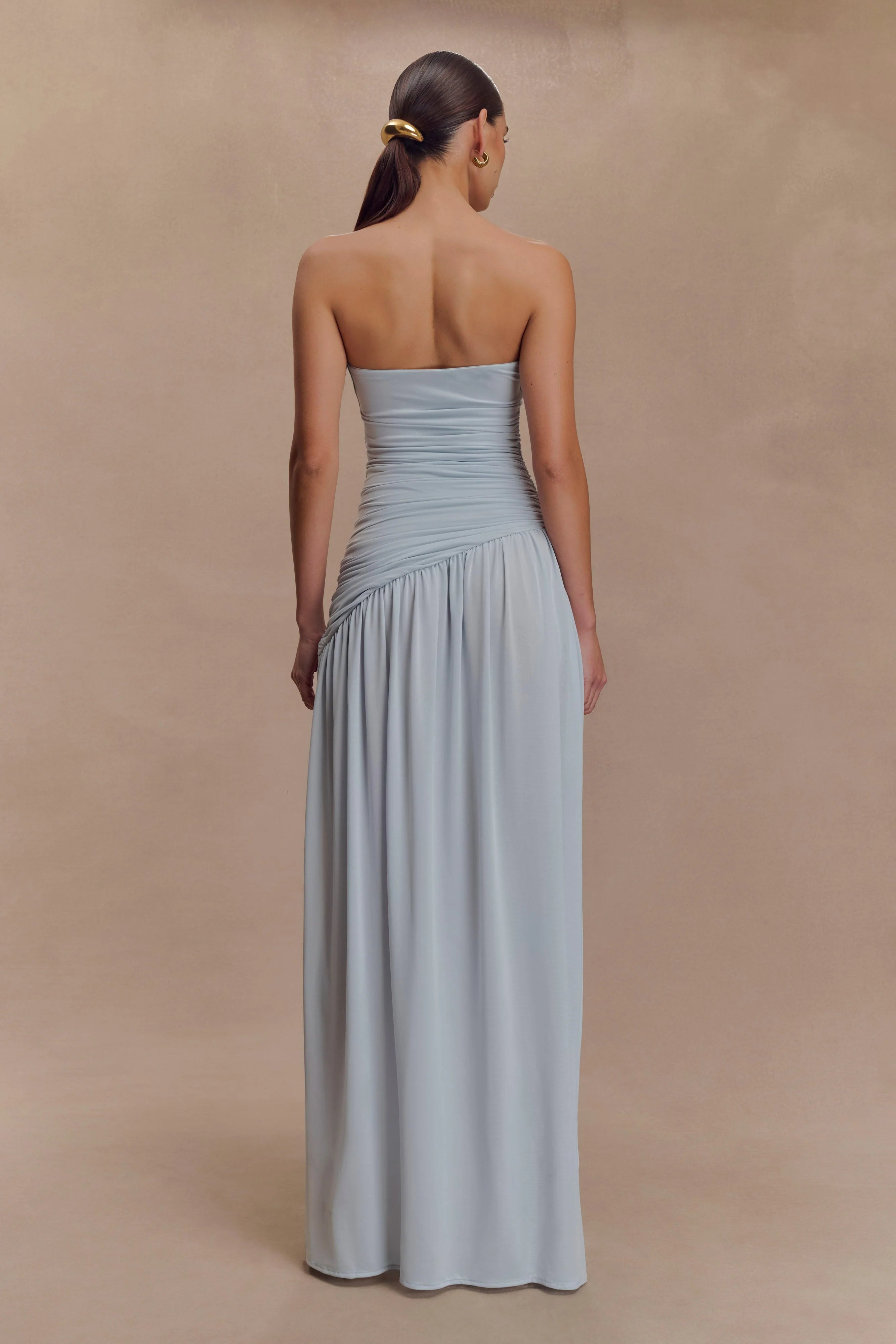 Bex Strapless Maxi in Pale Blue - Meshki