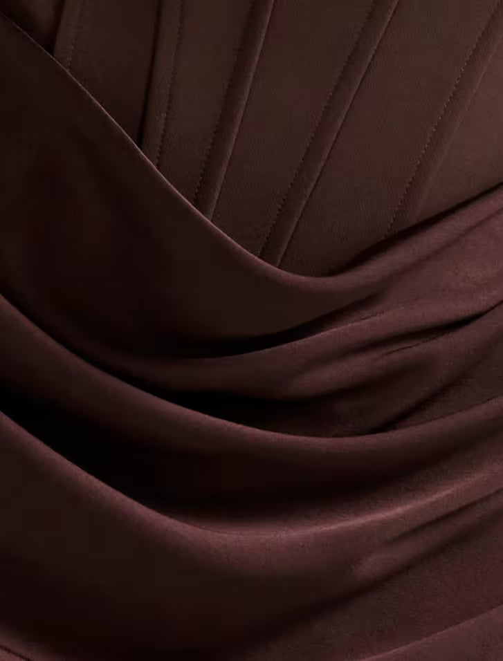Isra Drape Maxi in Dark Chocolate - Forever New