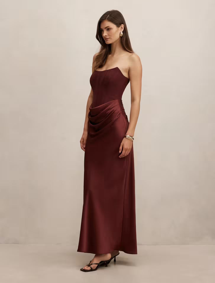 Isra Drape Maxi in Vintage Merlot - Forever New