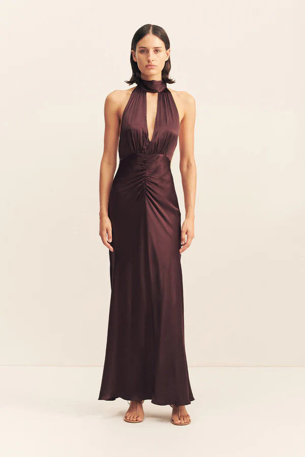 La Lune Halter Maxi in Espresso - Shona Joy