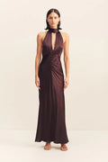 La Lune Halter Maxi in Espresso - Shona Joy