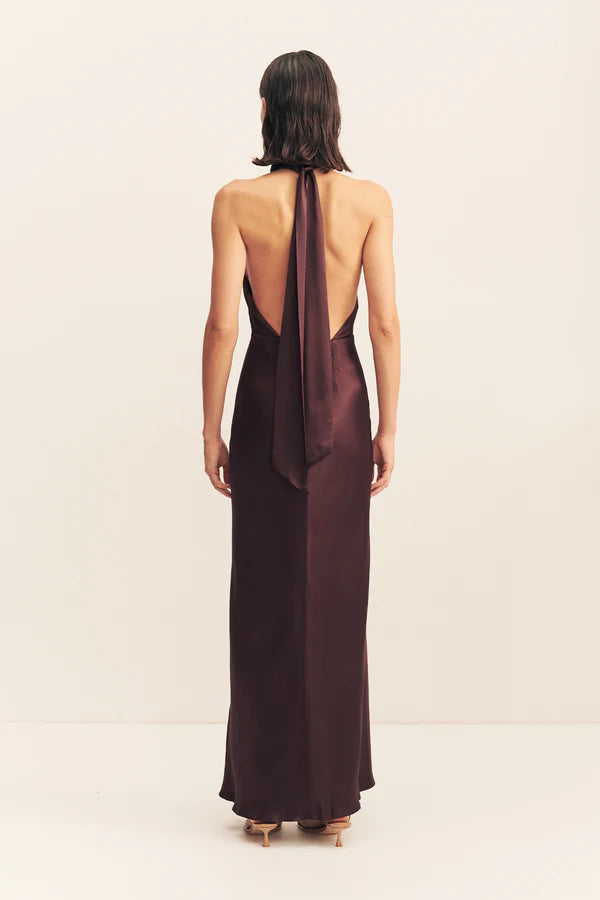 La Lune Halter Maxi in Espresso - Shona Joy