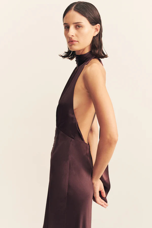 La Lune Halter Maxi in Espresso - Shona Joy