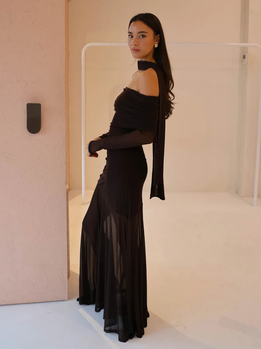 Belle Maxi Dress in Chocolate - By Nicola