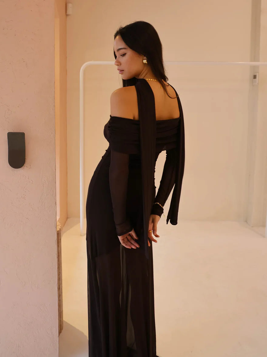 Belle Maxi Dress in Chocolate - By Nicola