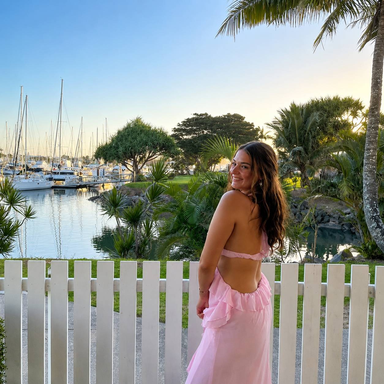 Santiago Cut-Out Ruffle Maxi in Blush - Selfie Leslie